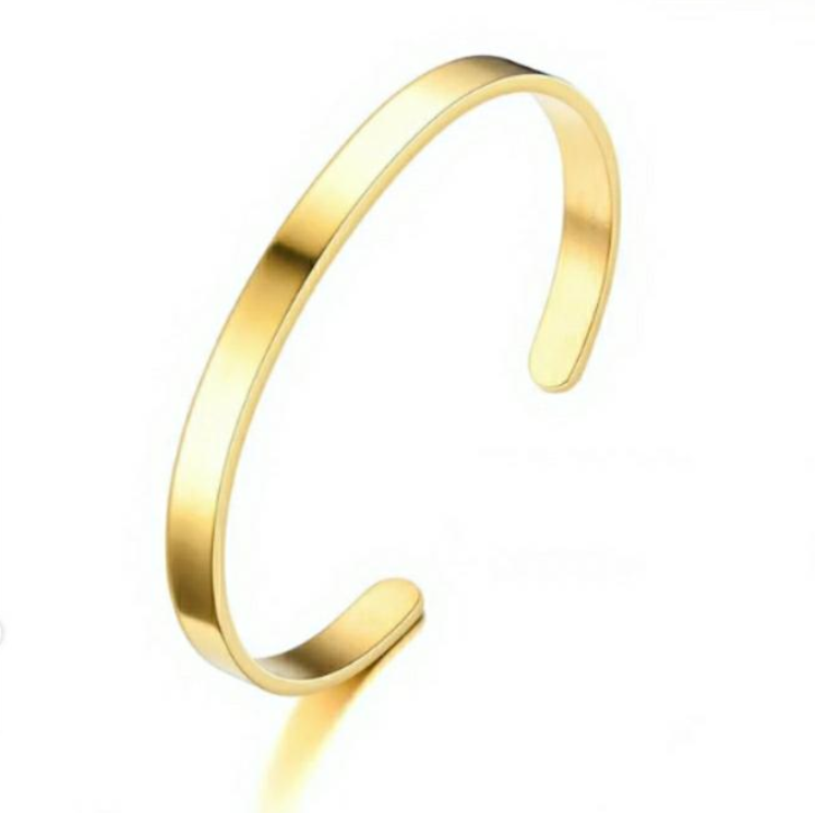 Elegant Gold-like Steel Bracelet - Pulseira Masculina Fina -Ouro Artificial material Aço Inoxidável