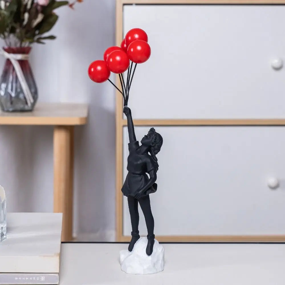 Art Replica Banksy Sculpture Flying Balloon to Home-Office - Replica Célebre do Artista Britânico Bansky - Peça de Arte Versão: Balão Voador