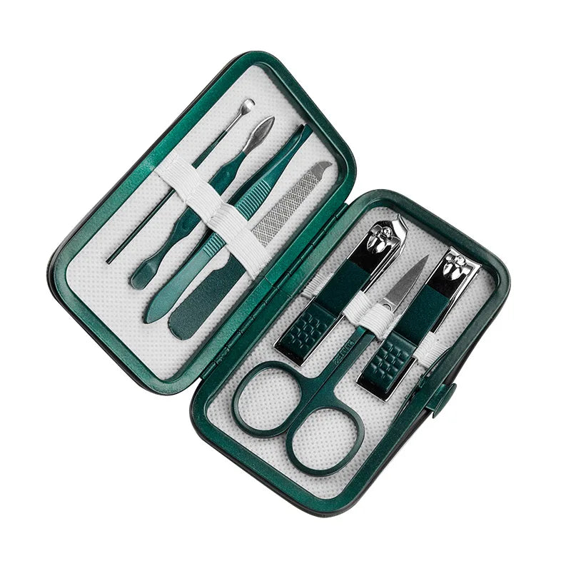 Professional 19-Piece Grooming Kit – Complete Stainless Steel Tools for Manicure & Pedicure – Includes Nail Clippers and Portable Storage – Perfect Gift Option - Kit Manicure Masculino Completo - Aço Inoxidável