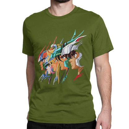 Saint Seiya – 100% Cotton Japanese Anime T-Shirt - Camisetas de Anime Japonês Cavaleiros do Zodíaco, 100% Algodão Multi Cores| Tamanhos