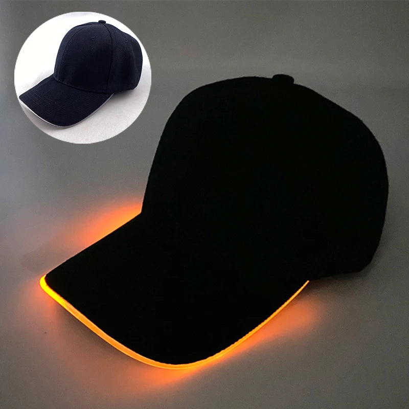 LED Lighted Up Baseball Cap - Adjustable -  Boné Futurista Led - Ciclismo - Esportes Noturnos - Ajustável