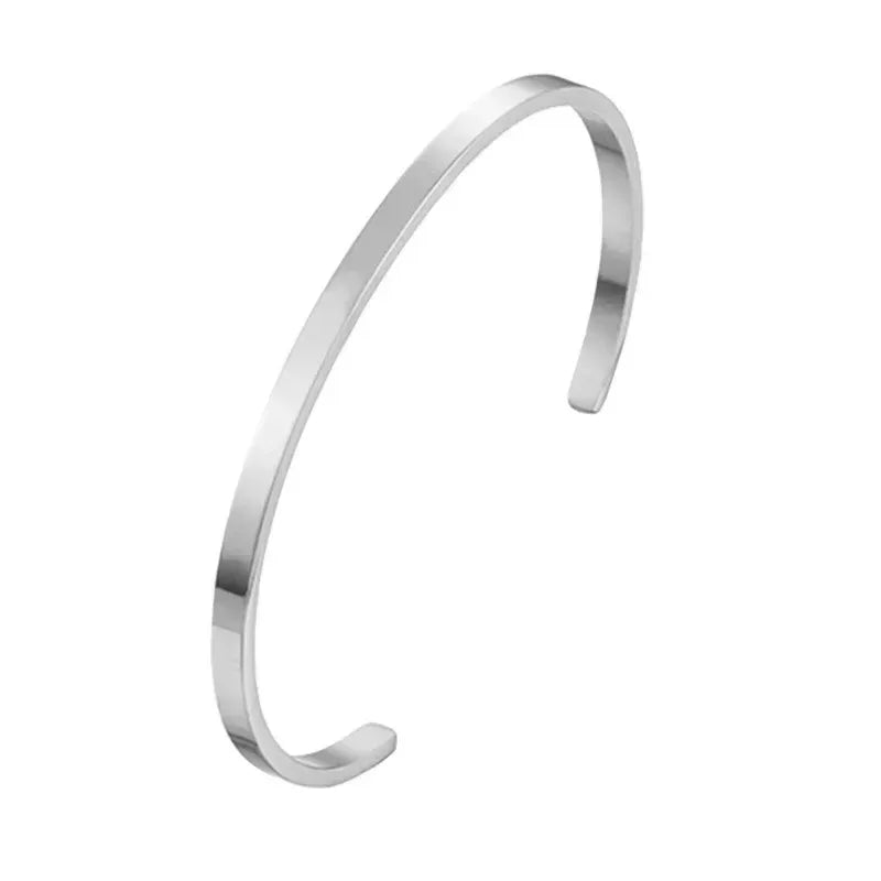 Bracelet - Stainless Steel - Delicate Silver/Black Jewelry - Braceletes Masculinos - Aço Inoxidável - Prata/Preto - Design Refinado