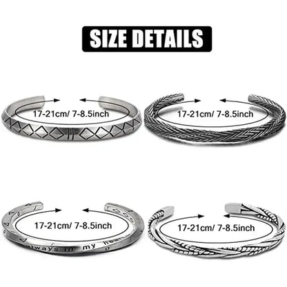 Bracelet - Stainless Steel - Delicate Silver/Black Jewelry - Braceletes Masculinos - Aço Inoxidável - Prata/Preto - Design Refinado