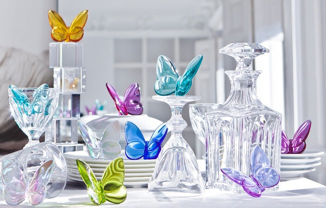 Baccarat Crystal Butterfly Replicas - Art Collectible Cold Color - Fine Material - Réplicas das Célebres Borboletas em Cristal Baccarat – Objeto de Arte Colecionável em Cores Frias – Material Fino